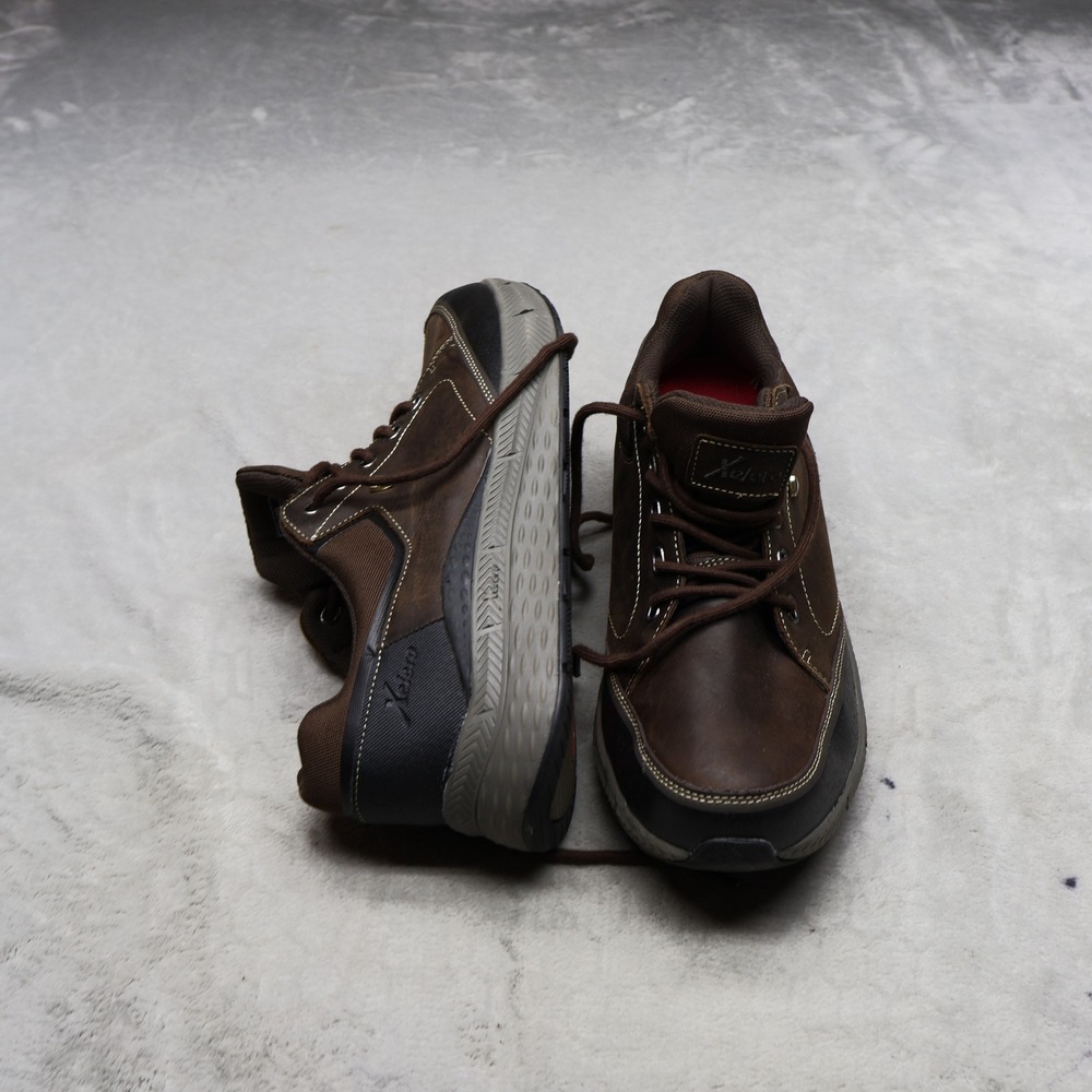 Xelero Mens 12 Walking Shoes Brown Leather Performance Comfort Lace Up Everyday